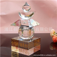 透明水晶舍利塔，装藏经文，水晶佛教用品厂家批发