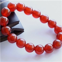 5A级纯天然巴西红玛瑙玉髓手链颜色鲜亮全网销量领先红玛瑙