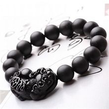 年安水晶正品泗滨砭石12mm貔貅手链砭石手链避邪招财保健3#