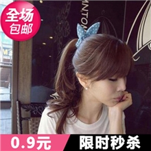 一件代发造型发饰加大兔耳朵发圈头饰发饰批发2元店饰品货源