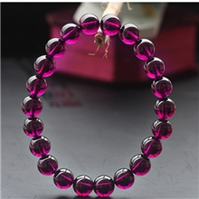 顶级珍藏斯里兰卡纯天然极品紫牙乌天然玫红石榴石手链天然女款