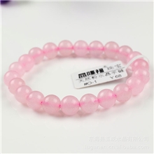 911157热批！粉色手饰规格齐全8MM巴西纯天然粉水晶手链批发