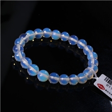 9111538MM厂家批发供应蛋白石手链质地通透圆润光滑量大从优