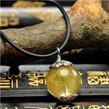 911113批发供应AAA级13MM纯天然金发晶吊坠