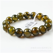 100281批发供应纯天然水晶12mm龙纹玛瑙手链颜色鲜艳品质极好