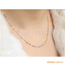 麦穗链925纯银18k彩金项链电镀黄金