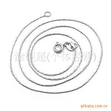 电镀白金925纯银八角竹节链\项链\配链16寸\18寸