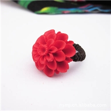 原创手工民族饰品批发手工漆雕花儿弹力戒指指环