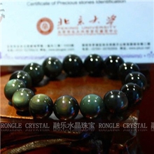 融玺大量批发天然彩虹眼黑曜石手链金曜石5-18mm爆款水晶手链