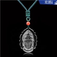 东海天然水晶饰品批发顶级白水晶静心观音吊坠