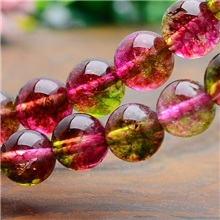 新品批发冰种西瓜晶6mm-14mmDIY水晶散珠天然水晶散珠配件