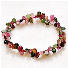 盈萃批发精品通透巴西碧玺雨滴手链色彩艳丽颗颗纯天然带蓝碧