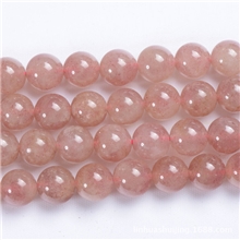 林华水晶天然草莓晶散珠圆珠手链串珠东海天然水晶半成品批发