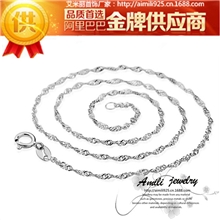 韩国韩版女款水波链925纯银项链项饰纯银饰品批发925银批发