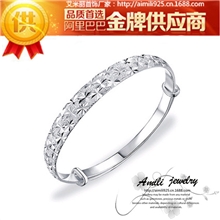 推拉活口车花满天星手镯手环白铜镀银镀白金纯银手镯首饰批发