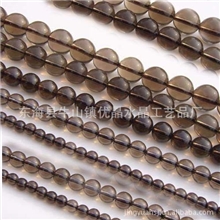 批发天然水晶茶水晶烟晶圆珠半成品2-20mm散珠可穿手链项链