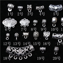 克灵斯通水晶*DIY藏银合金配饰藏银配件吊环吊坠扣五个起批