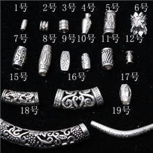 克灵斯通水晶*DIY藏银合金配饰藏银管珠桶珠弯管型五个起批