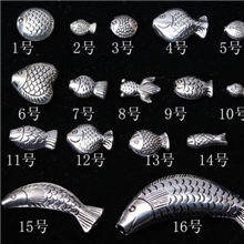 克灵斯通水晶*DIY藏银合金配饰各种藏银款式小鱼五个起批