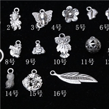 克灵斯通水晶*DIY藏银合金配饰各种藏银造型吊坠扣十个起批1#