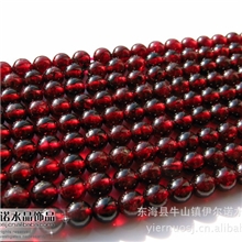 进口极品天然酒红石榴石散珠半成品酒红石榴石散珠批发圆珠