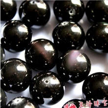 DIY手工饰品配件/正品天然水晶4-16mm黑曜石半成品串珠散珠子批发