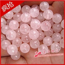 DIY天然芙蓉晶6--14mm天然芙蓉粉晶水晶散珠批发