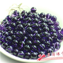 纯天然紫水晶散珠子紫水晶圆珠DIY饰品半成品紫水晶配件散粒