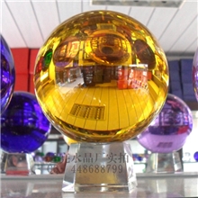 供应批发6-20厘米金黄色水晶球黄水晶光球礼品球水晶工艺品礼品