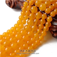 天然黄玉髓散珠黄玉髓圆珠DIY饰品配件手工材料