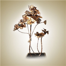 金属、铁艺、不锈钢雕塑荷花工艺品、饰品、酒店会所样板房别墅