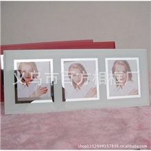 三框水晶玻璃影楼相框摆台5寸精品礼品批发