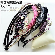 1元义乌外贸头饰日系田园风碎花发箍批发地摊热卖货源