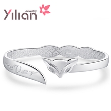 淘宝爆款银饰品狐狸手镯首饰纯银开口手镯银镯子批发