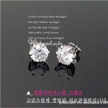 0032露露耳钉韩国新款小饰品批发合金水钻钻石切割工艺耳饰