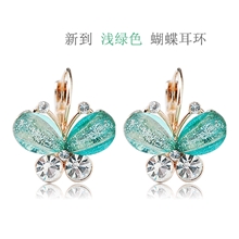 0104新款饰品加盟代理一件代发义乌货源漂亮蝴蝶蜻蜓耳环