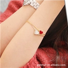 1045呛口小辣椒秀精致简洁小桃心爱心四叶草手链批发欧美风