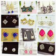 厂家直销韩版时尚镶钻耳钉耳环特价1.5元一对地摊爆款饰品批发