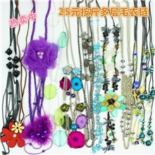 义乌厂家直销25元一斤韩版时尚毛衣链项链服装配饰饰品批发