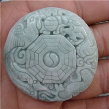 厂家直销玉石天然A货翡翠批发直经约47MM龙凤八卦礼品