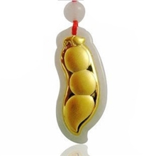 银多多小号天然翡翠A货玉器批发金镶玉四季豆黄金发财豆