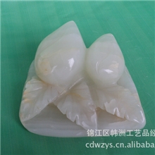 厂家供应天然仙寿桃小摆件批发缅甸玉石创意礼品家居装饰