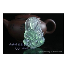 小额批发天然A货翡翠项链老坑玻璃种厚装晴水大观音批发供应