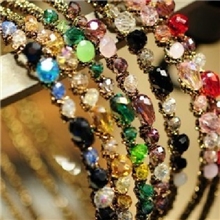 F230"超炫丽撞色多彩不规则水晶金线发箍