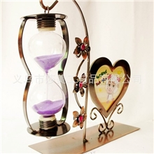 混批雕花工艺创意礼品摆件单挂沙漏心形相框