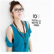 2013日韩饰品气质时尚多层链坠十字架长项链/毛衣链x224