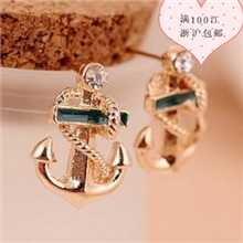 2013AQAQ0097韩版饰品帅气海军风水手船锚耳饰e420