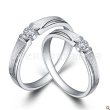 供应925纯银AAA瑞士水钻情侣戒指潮流风尚流行品牌珠宝