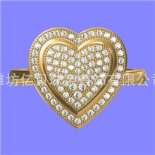 欧美风格批发多宝石心形戒指