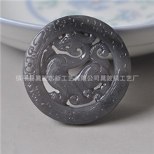 天然和田玉青海料烟青料仿古龙牌子真玉车挂件批发新疆玉牌